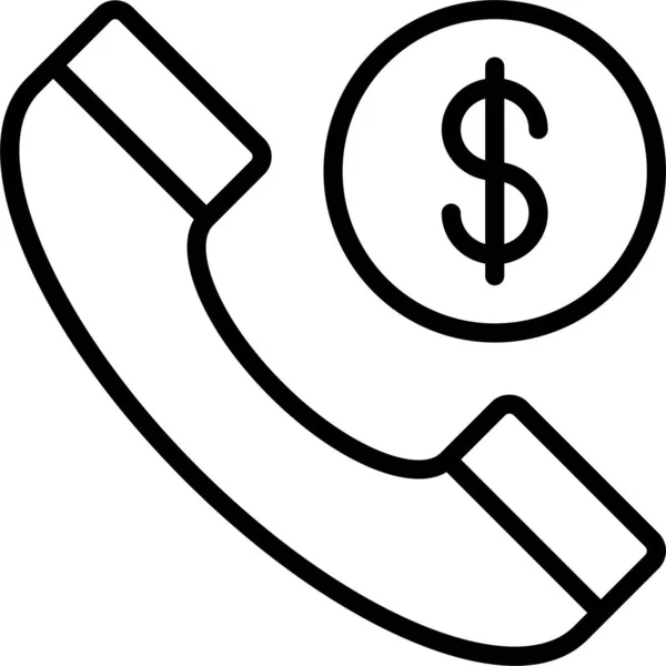 Línea Ayuda Llamada Telefónica Icono — Vector de stock