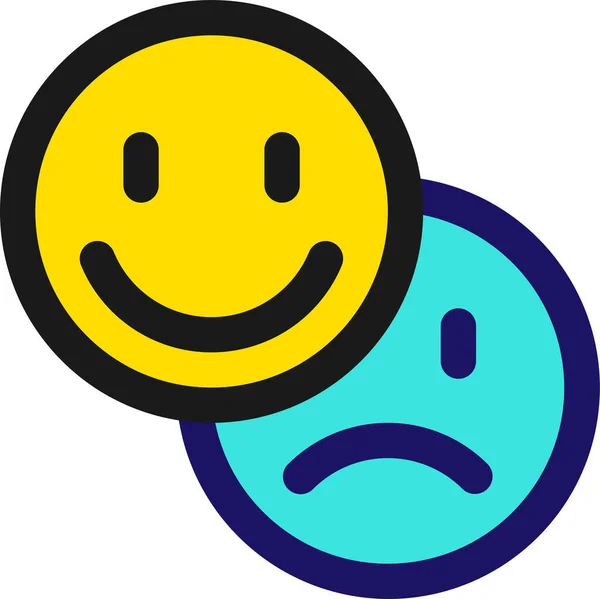 Emozione Emoji Adesivo Icona Stile Pieno Contorno — Vettoriale Stock