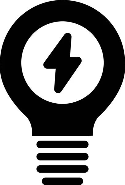 Значок Ідеї Енергії Лампочки Суцільному Стилі — стоковий вектор