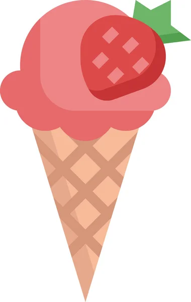 草莓甜筒图标 — 图库矢量图片