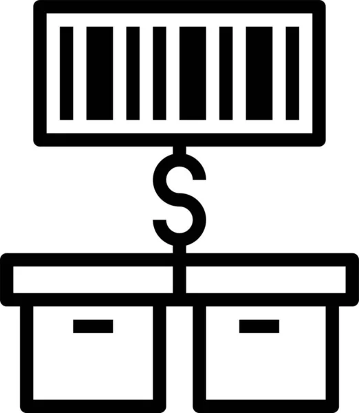 Icono Distribución Negocio Finanzas Código Barras Estilo Esquema — Vector de stock