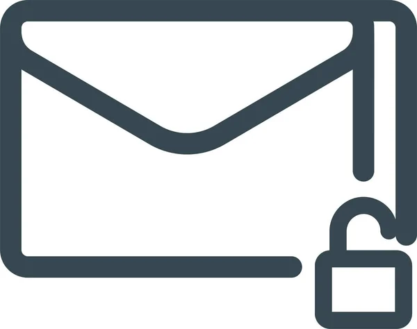 Mail Verschlüsseltes Mail Symbol Umriss Stil — Stockvektor