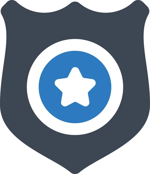 Badge Politie Sheriff Pictogram Solide Stijl — Stockvector