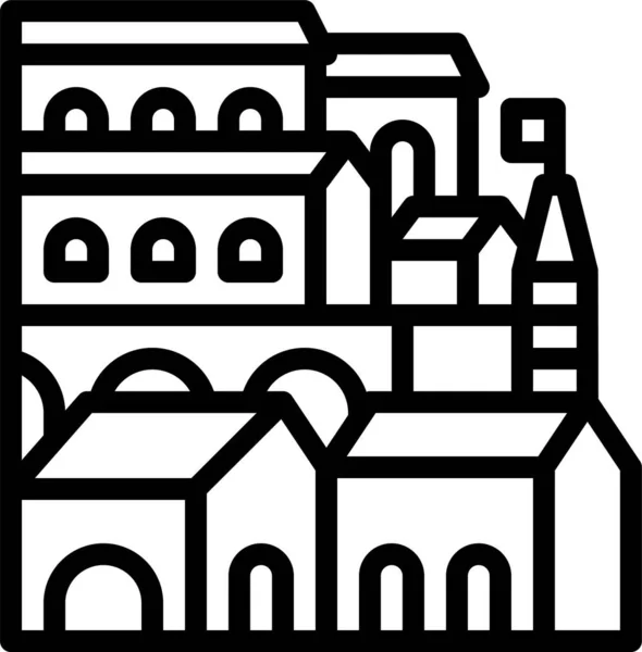 Икона Городской Архитектуры Стиле Набросков — стоковый вектор