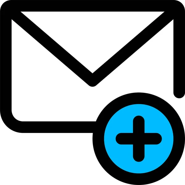 Voeg Mail Bericht Pictogram Gevulde Outline Stijl — Stockvector