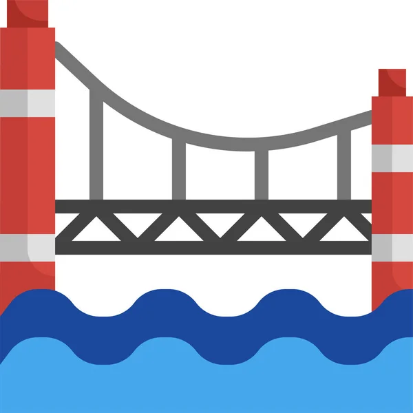 Bridge Tower Bridges Icon — Stock Vector