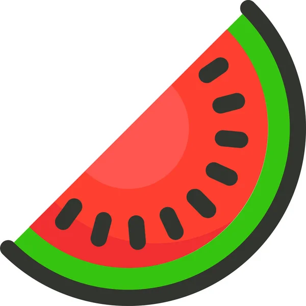 Τρόφιμα Φρούτα Πεπόνι Εικονίδιο Στυλ Γεμάτο Περίγραμμα — Διανυσματικό Αρχείο