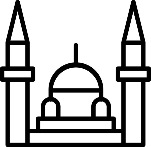 Moschee Baudenkmal Ikone Umriss — Stockvektor