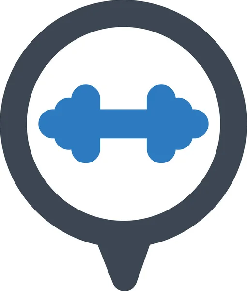 Fitnessruimte Locatie Icoon Fitnessruimte Categorie — Stockvector
