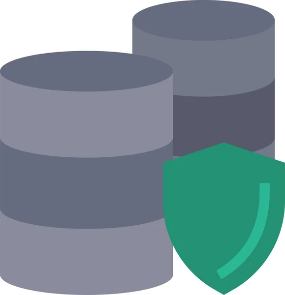 Datenbank Datenschutz Icon Flachen Stil — Stockvektor
