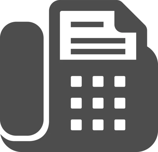Document Fax Office Icon Solid Style — Vetor de Stock
