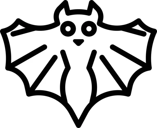 Bat Zvíře Zoo Ikona Halloween Kategorii — Stockový vektor