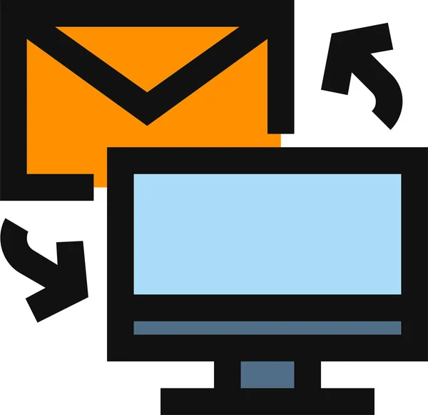 Mail Ανανέωση Email Εικονίδιο Μήνυμα Ανανέωσης Στυλ Γεμάτο Περίγραμμα — Διανυσματικό Αρχείο