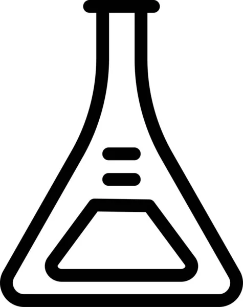 试瓶实验图标的轮廓风格 — 图库矢量图片