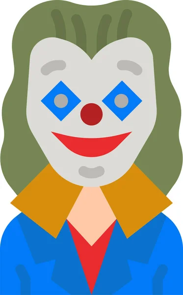Joker Bohóc Hátborzongató Ikon Halloween Kategóriában — Stock Vector