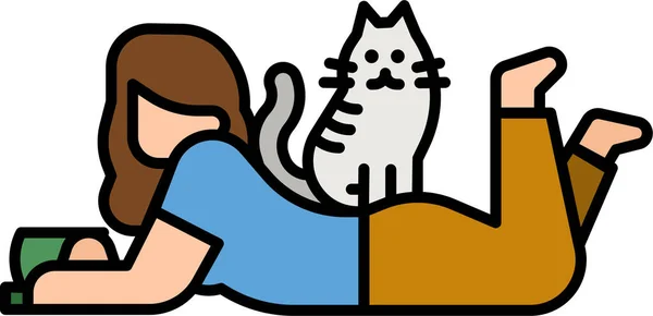 Mascota Gato Hobby Icono — Vector de stock