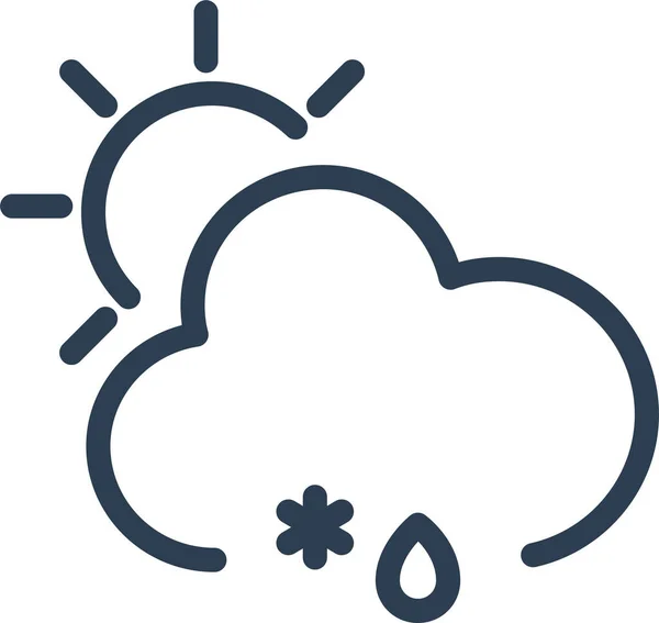 Giorno Nuvola Icona Precipitazione — Vettoriale Stock