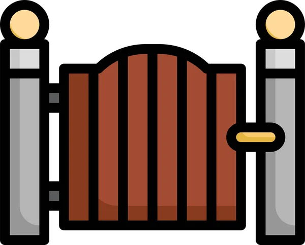 Fence Gate2 Entrance Icon — Stock Vector