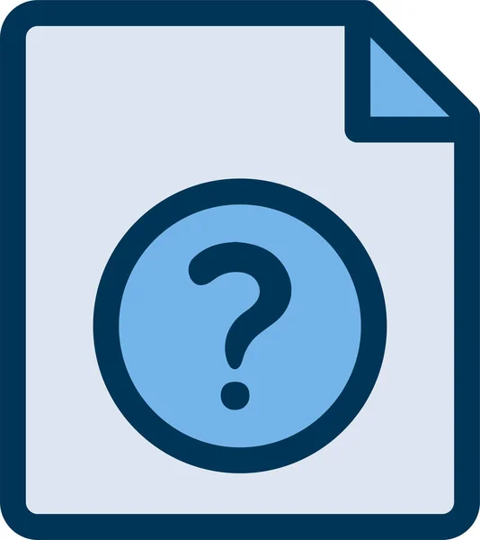 Document Faq Question Icon Filled Outline Style — Stock Vector