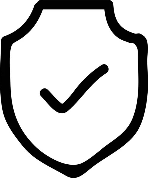 Controllare Icona Sicurezza Checksafe Stile Disegnato Mano — Vettoriale Stock