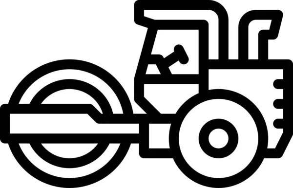 Tractor Crusher Construction Icon — Stock Vector