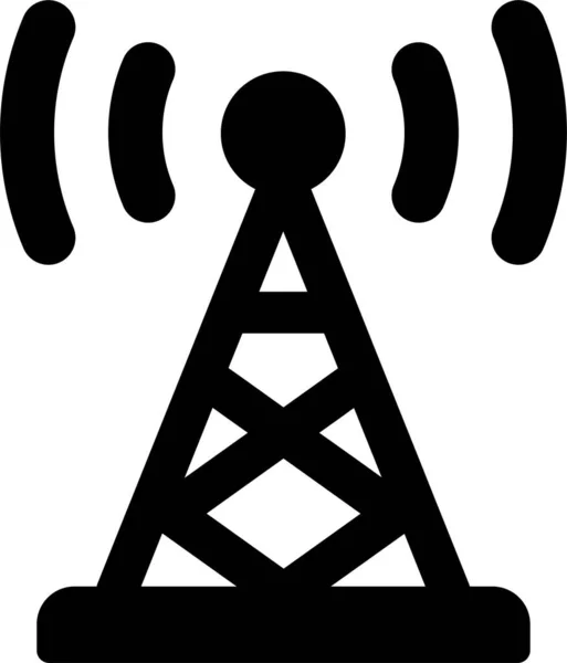 Ícone Torre Rádio Comunicação Estilo Sólido —  Vetores de Stock