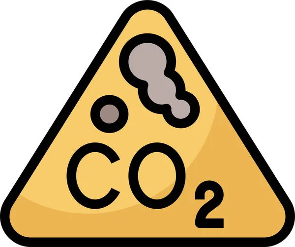 Karbon Bulutu Co2 Simgesi Ile Doldurulmuş Dış Hat Biçimi — Stok Vektör