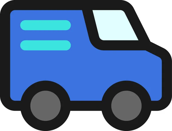 Icône Transport Véhicule Fourgon Dans Style Contour Rempli — Image vectorielle