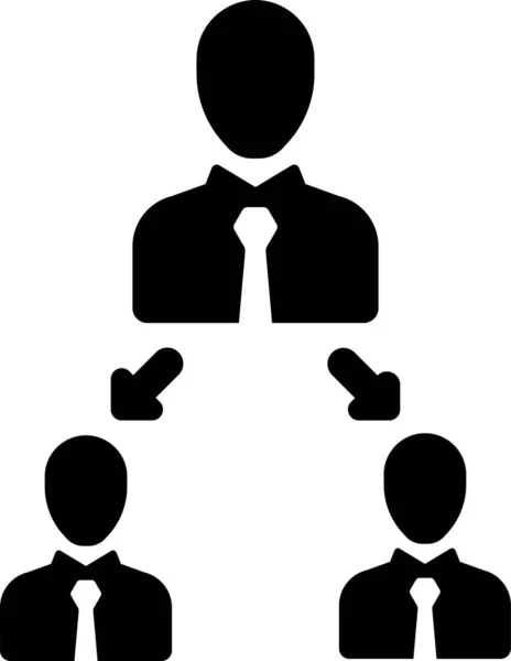 业务层次结构的领导图标在坚实的风格 — 图库矢量图片