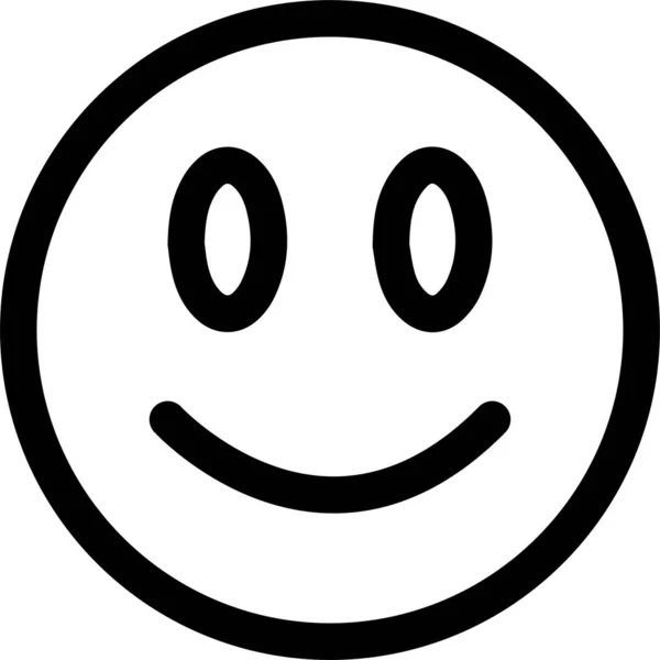 Szczęśliwy Uśmiech Uśmiechnięta Ikona Zarysie Stylu — Wektor stockowy