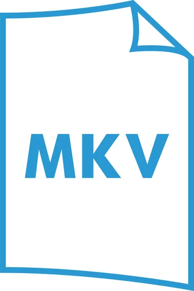 Extension Format Fichier Icône Mkv Dans Style Contour — Image vectorielle