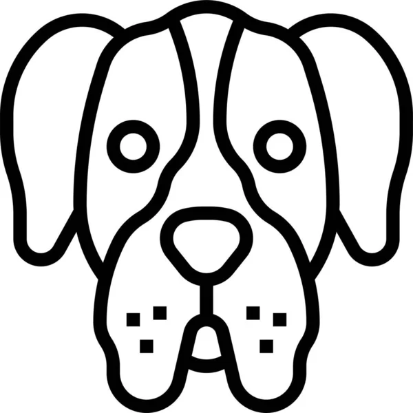 Große Doggen Ikone Outline Stil — Stockvektor