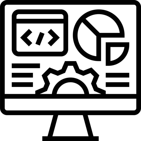 Entwicklung Programm Analyse Software Analyse Icon Umriss Stil — Stockvektor