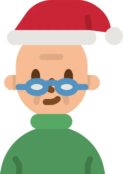 Grandfather Man Christmas Icon Christmas Category — Vettoriale Stock