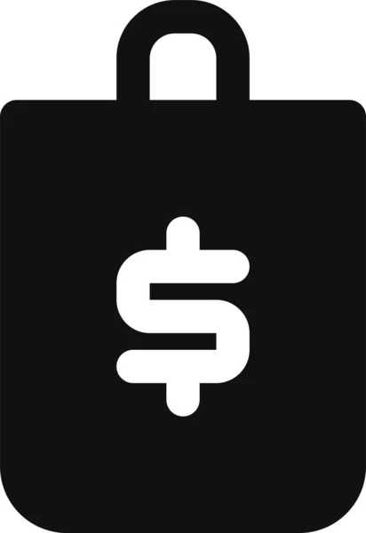 Tas Dollar Aankoop Pictogram Solide Stijl — Stockvector