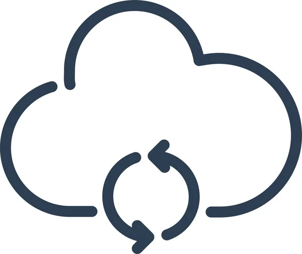 Frecce Cloud Computing Aggiorna Icona — Vettoriale Stock