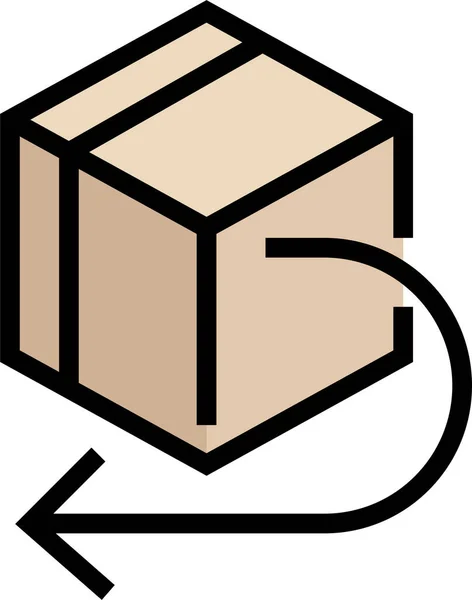 Icono Logística Entrega Caja Estilo Esquema Rellenado — Vector de stock