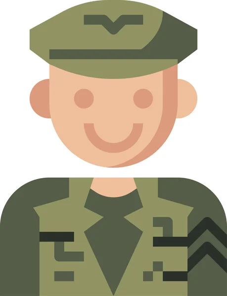 Armée Emploi Emplois Icône Dans Style Plat — Image vectorielle