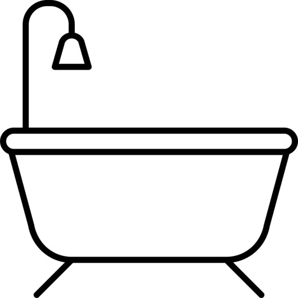 Bad Badkuip Douche Pictogram — Stockvector