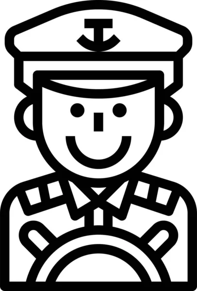 Captain Cruise Hat Icon Outline Style — Stock Vector