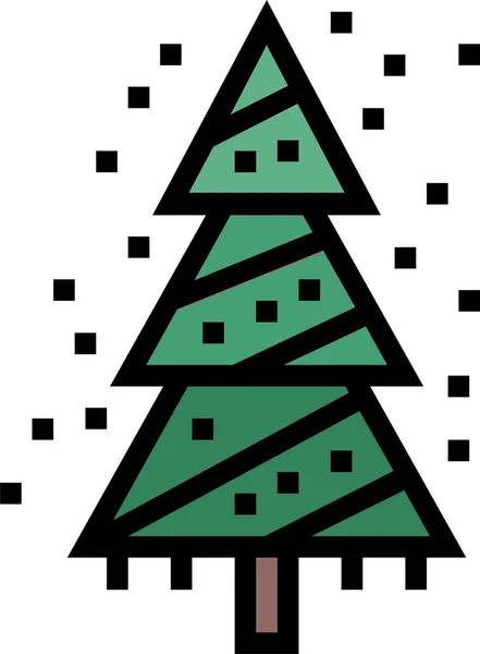 圣诞圣诞树庆祝图标 填充轮廓风格 — 图库矢量图片
