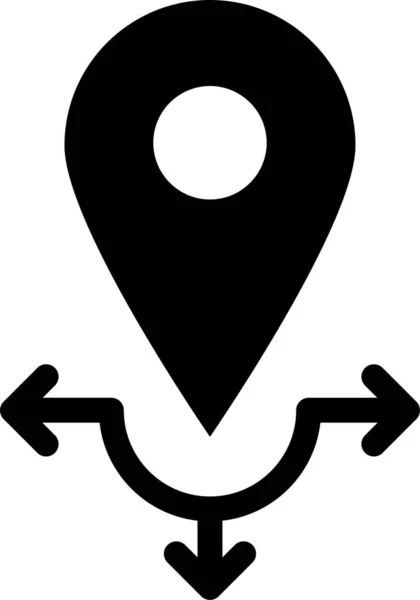 Dirección Ubicación Mapa Pin Icono Estilo Sólido — Vector de stock