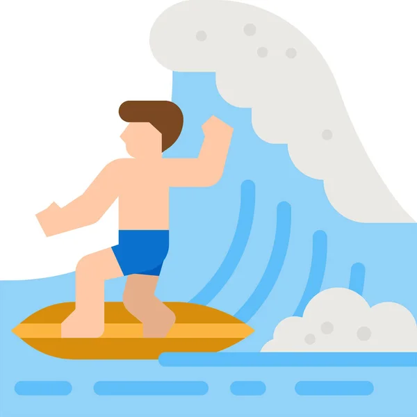 Surf Strand Surfplank Icoon Zomer Categorie — Stockvector