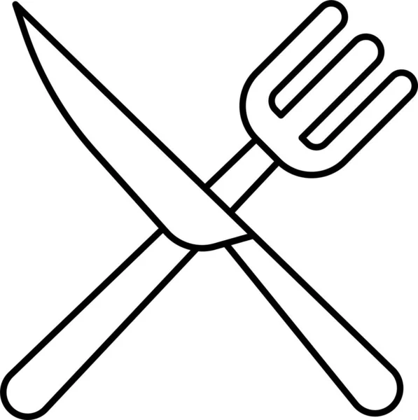 Gabel Messer Ikone — Stockvektor