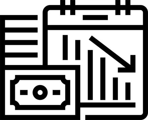 Икона Дефицита Бюджета Банкрота Стиле Набросков — стоковый вектор
