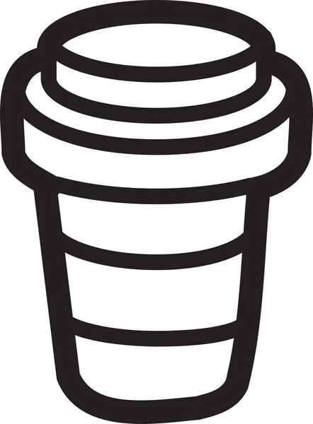 Coffee Cup Disposable Icon Outline Style — Stockvektor