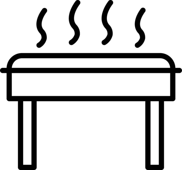 烧烤烧烤吃图标的轮廓风格 — 图库矢量图片