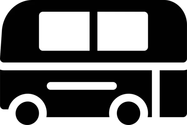 Auto Bus Public Icon Solid Style — Stock Vector
