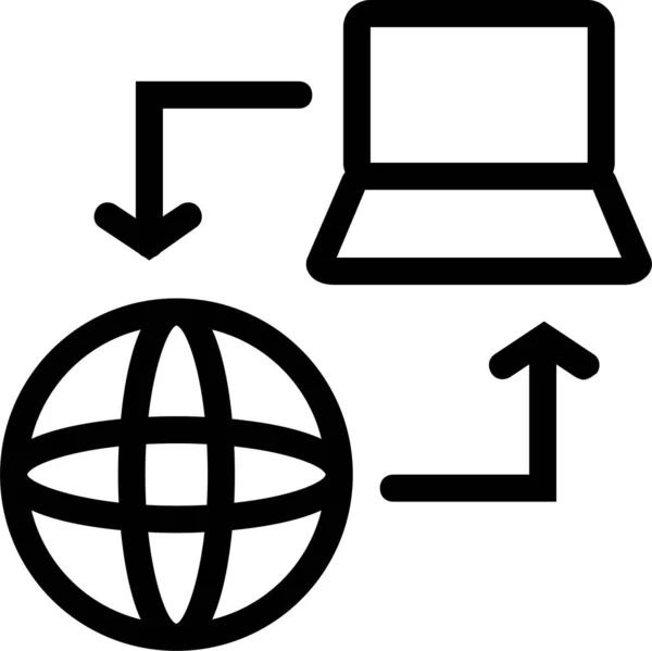 Ikona Połączenia Kablowego Konturze — Wektor stockowy