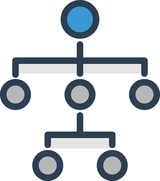 Diagrama Ícone Estrutura Hierárquica Estilo Esboço Preenchido — Vetor de Stock